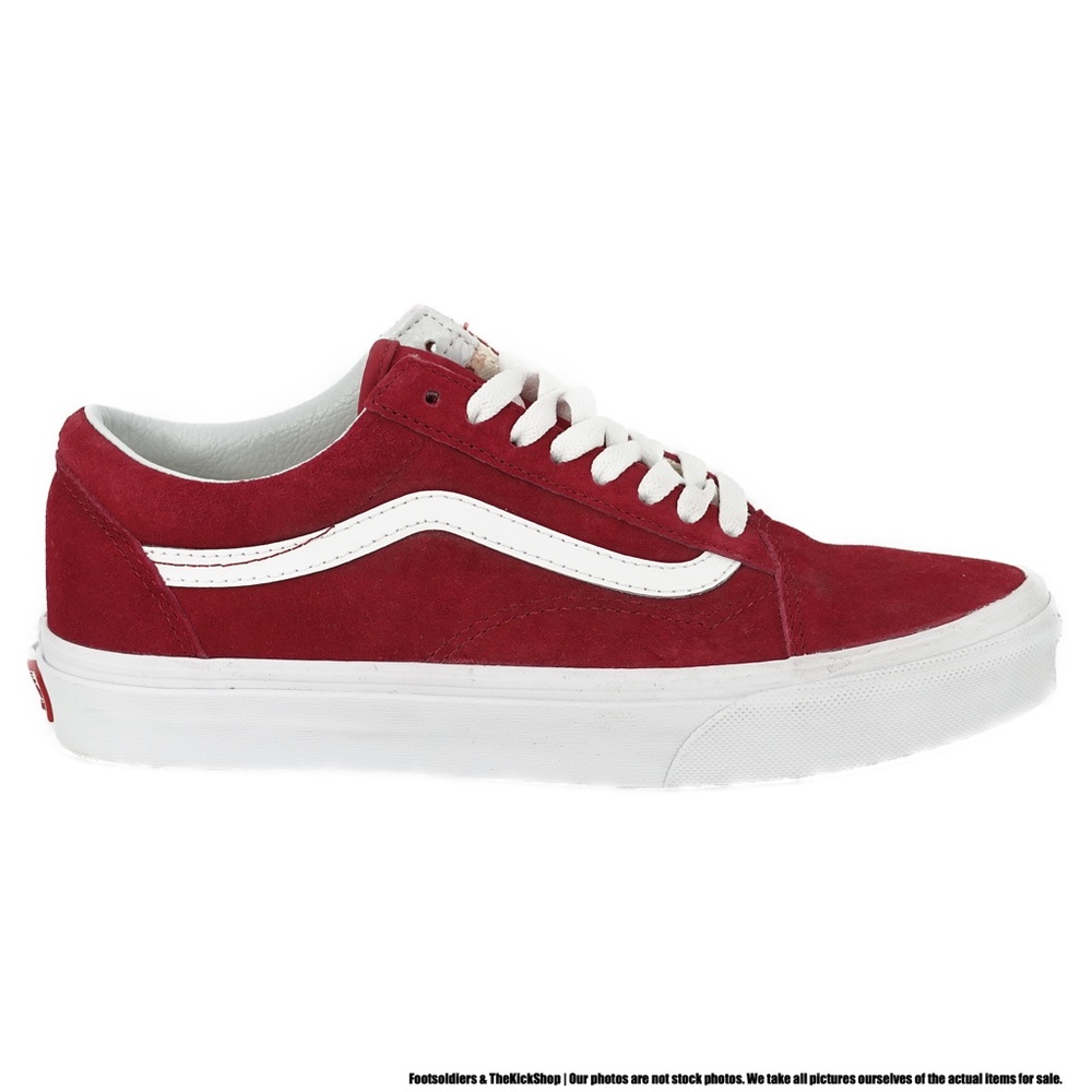 VANS Old Skool Pig Suede Womens (Red / True White)